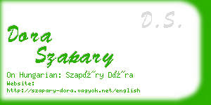 dora szapary business card